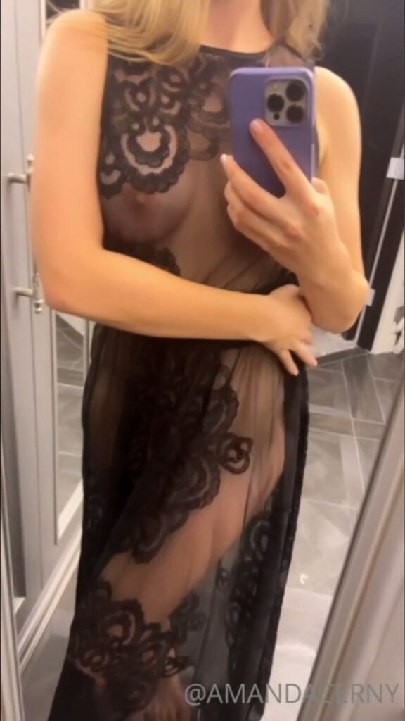 Amanda Cerny Seethrough Black Dress Onlyfans Leaked (1)