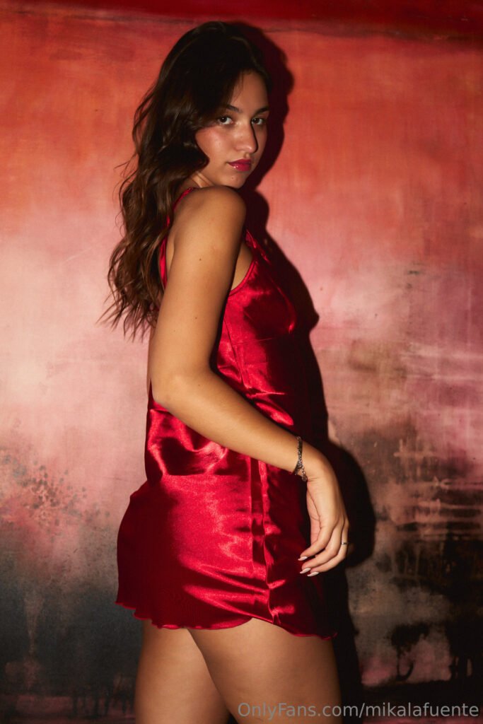 Mikaela Lafuente in Hot Red Dress Onlyfans Leaked (8)