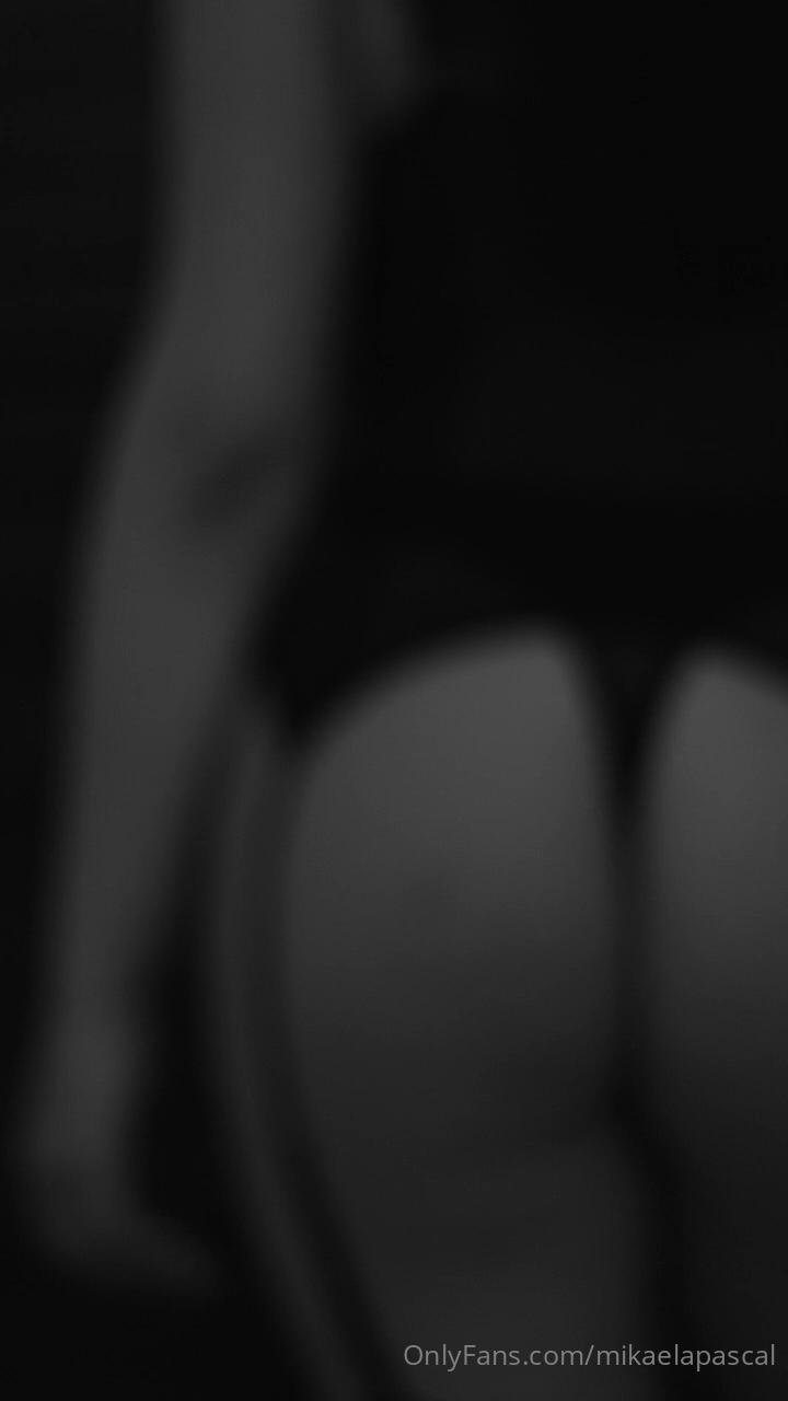 Mikaela Pascal B&W Lingerie Stockings Onlyfans Images Leaked (14)