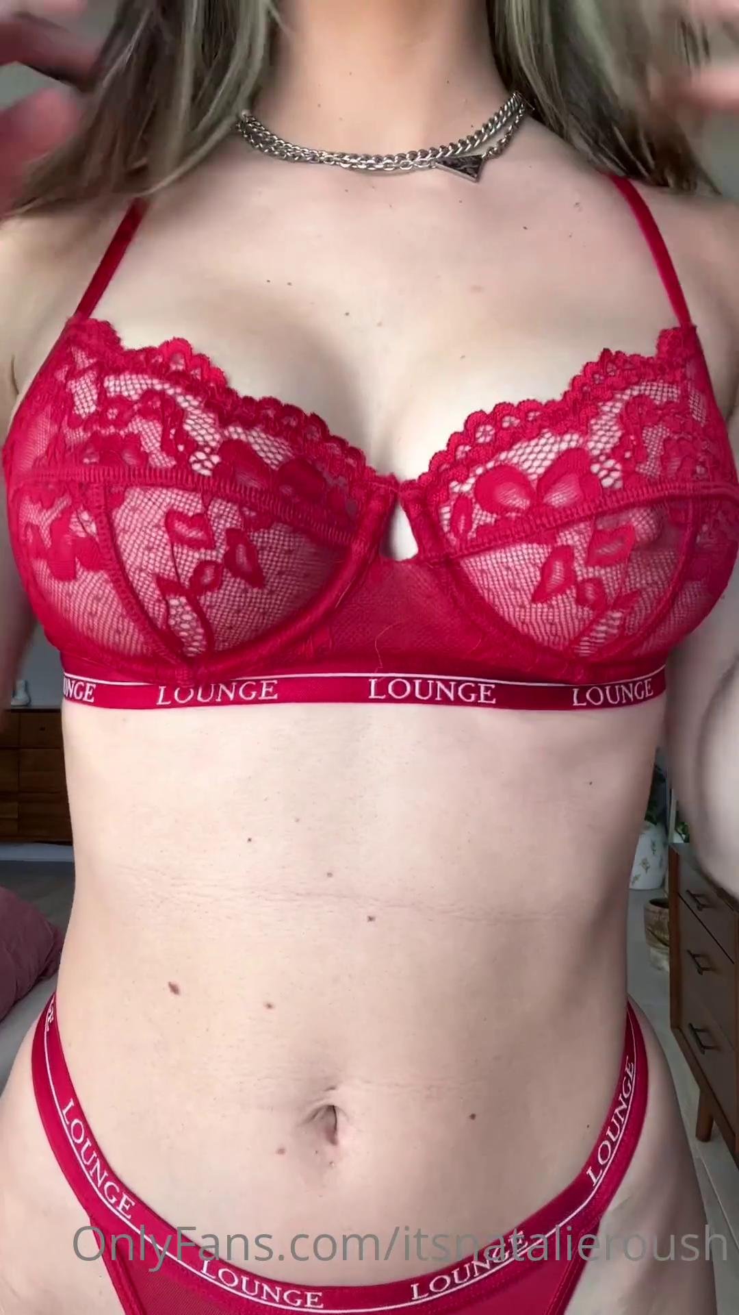 Natalie Roush Nude Red Lingerie Try On Onlyfans Images Leaked (6)